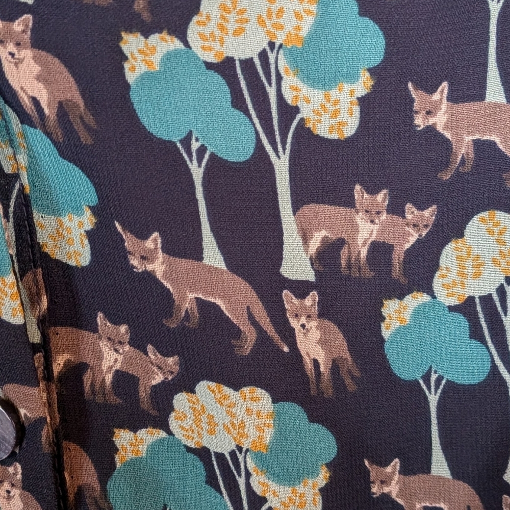 Gap Sleeveless Dress With Blue Jacket Both With Foxes Size Large - Picture 3 of 15